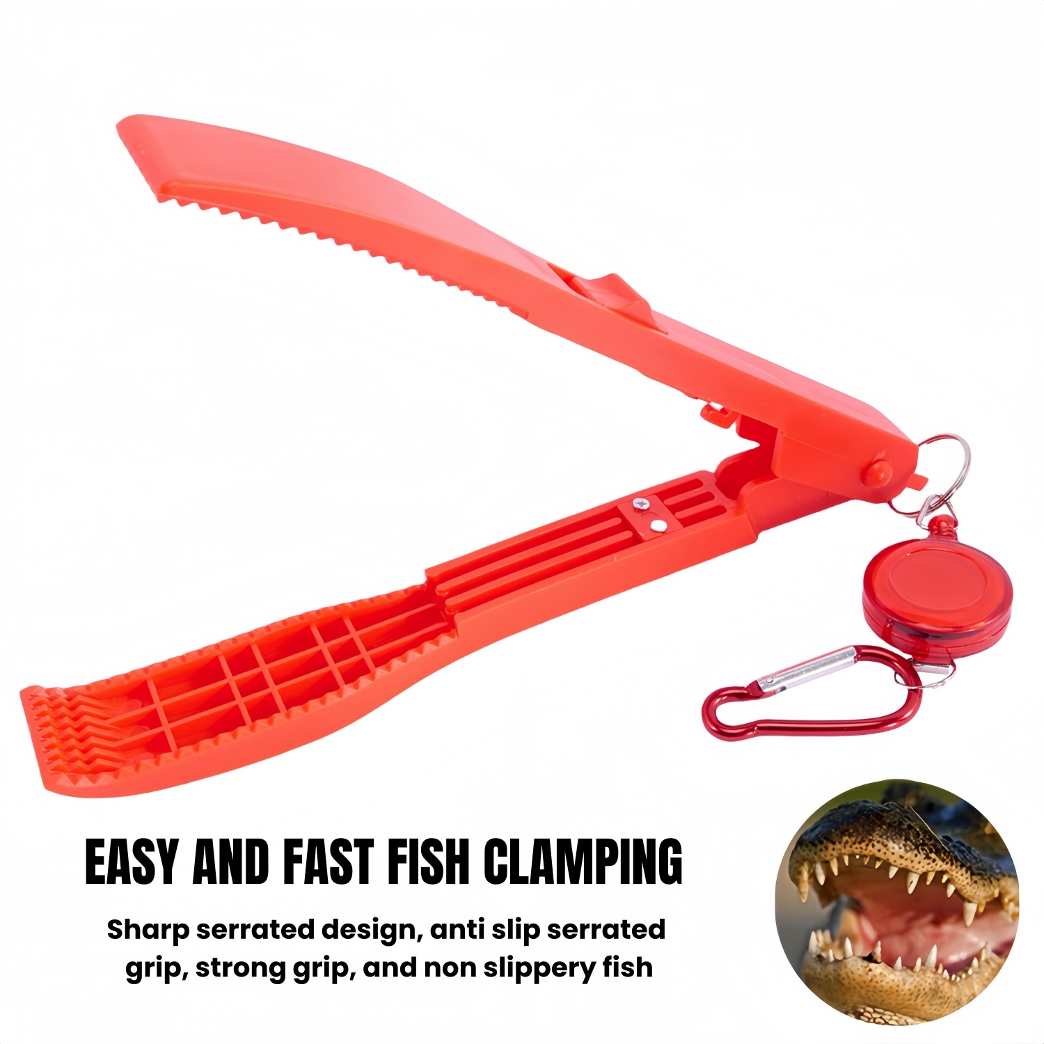 1 Set Fishing Body Tongs Gripper With Plastic Holder Switch Lock Catch Fishing Gear
