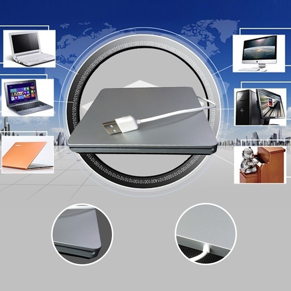 External Stable Writer DVD Reader USB2.0 Low Noise Plug And Play Ultra Thin High Speed Optical Driver