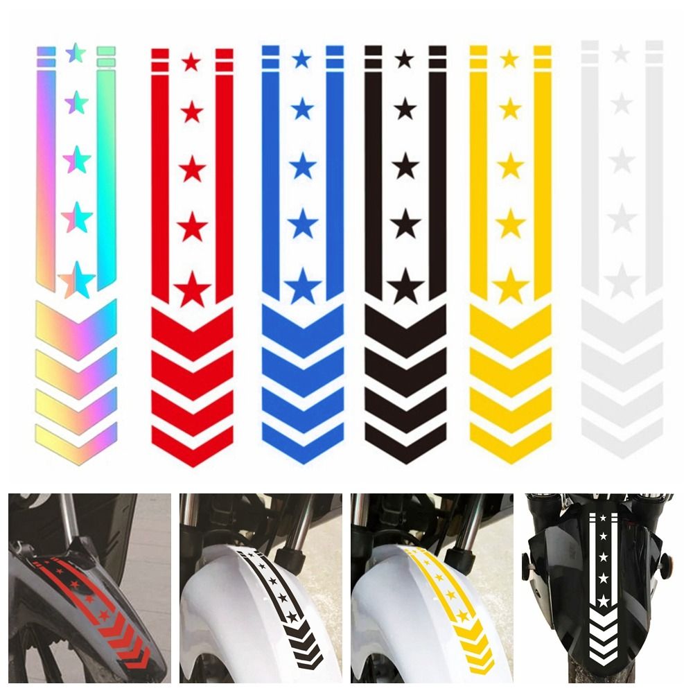 Adesivi riflettenti per moto Star Arrow Stripes Car moto Sticker Fender decalcomanie Scooter Safety Driving Refit accessori