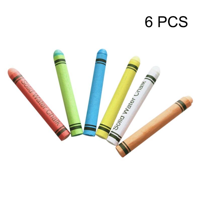 6/12/18/30/60 Pcs Chalk Water-Soluble Dustless Erasable Solid Chalk for Children Kids Graffiti: 6 pcs