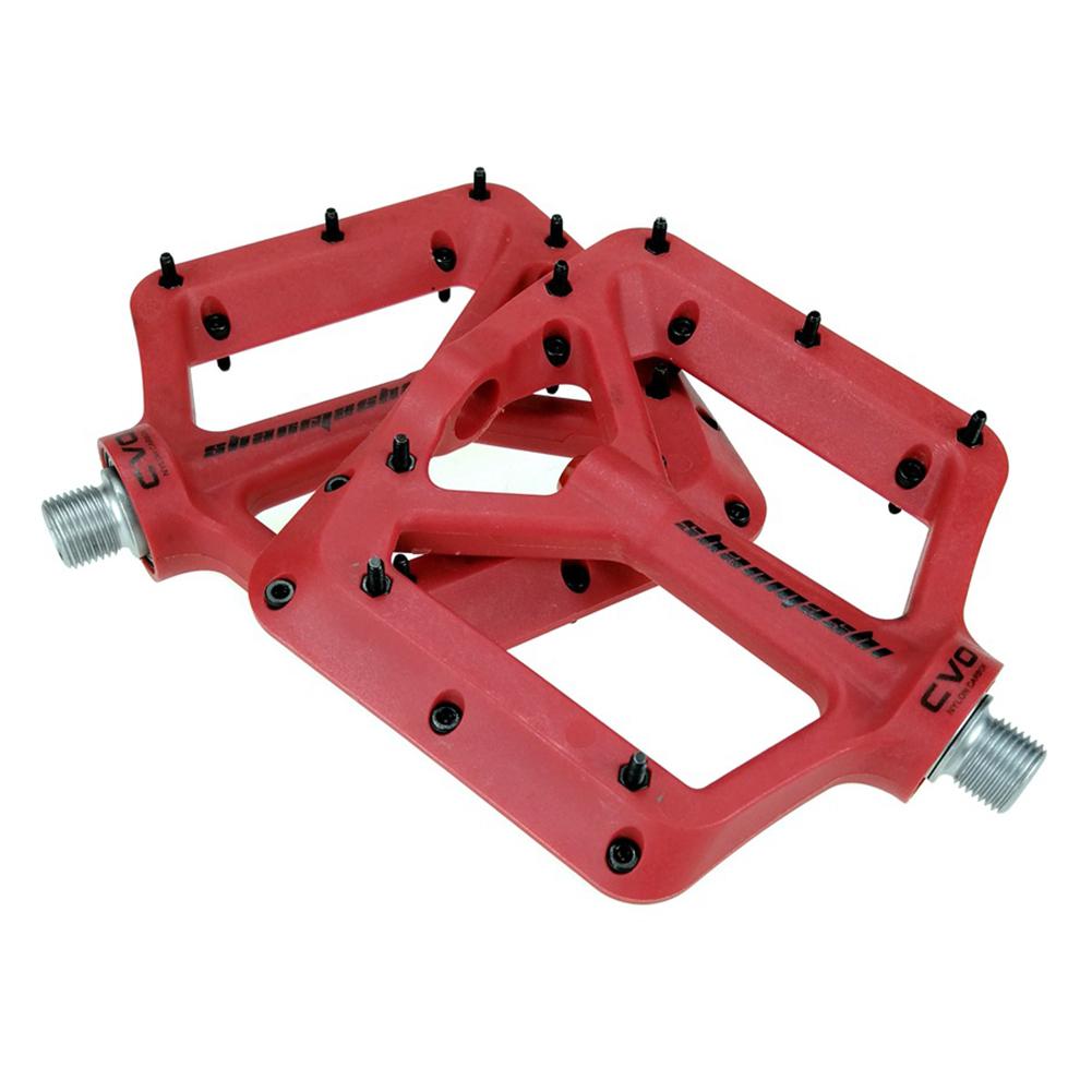 Bike Pedals Big Feet Nylon Carbon Fiber Bearing Foot Mountain Stamp Flat Bicycle Pedal Minimal Profile Adjustable Grip 1 Pair