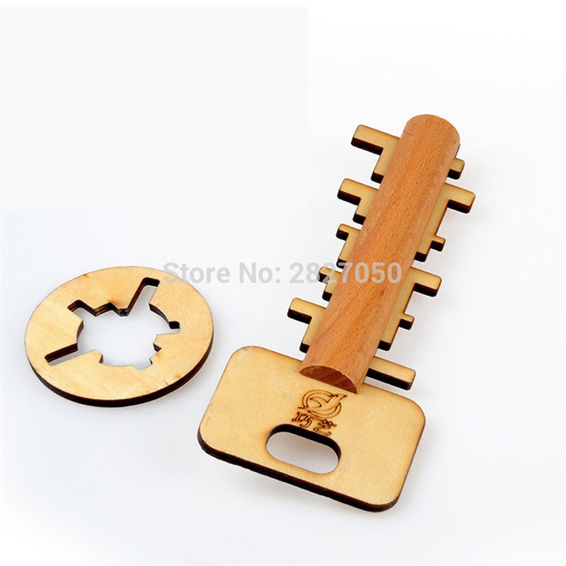 Unlock Key Clicking Blocks Wooden toy Classical Kong Ming Lock Intelligent Educational Block toys for children