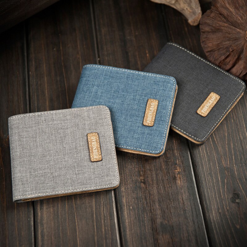 Heren Bifold Portefeuilles Card En Cash Houder Grijs Canvas Portemonnee Carteiras Beroemde Mode Luxe