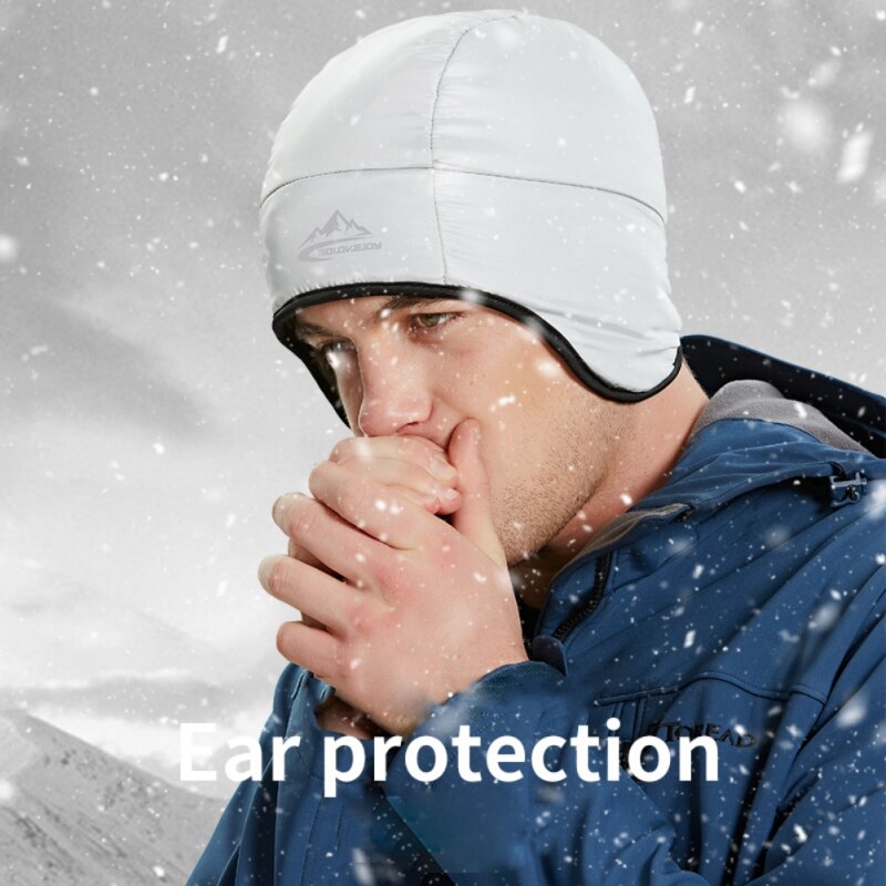 Winter Waterproof Down Cap Ear Protection Ski Hat Outdoor Waterproof Windproof Beanie Hat Ski Hiking Ear-cap Thermal Cap