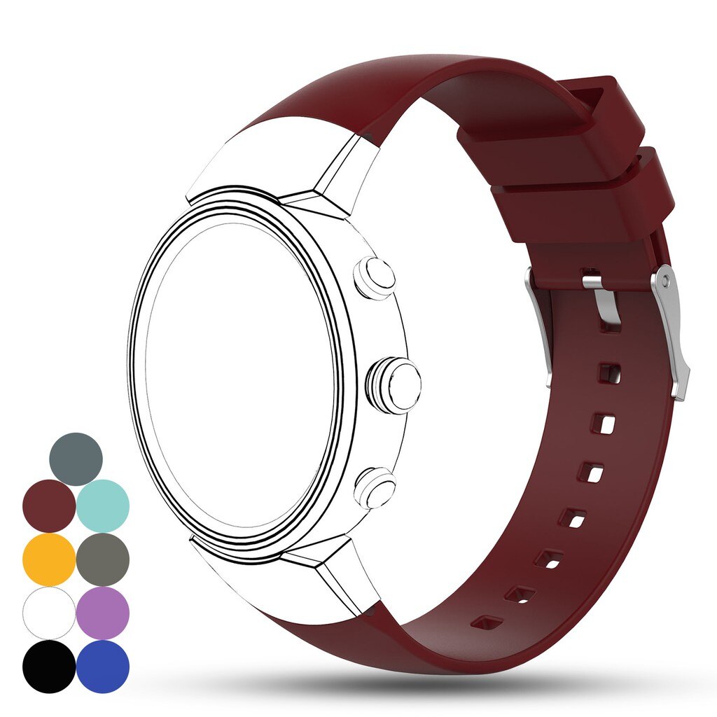 Eieuuk Accessoire Zachte Siliconen Gel Vervanging Horlogeband Band Armband Voor Asus Zenwatch 3 Smart Fitness Horloge: Dark Red