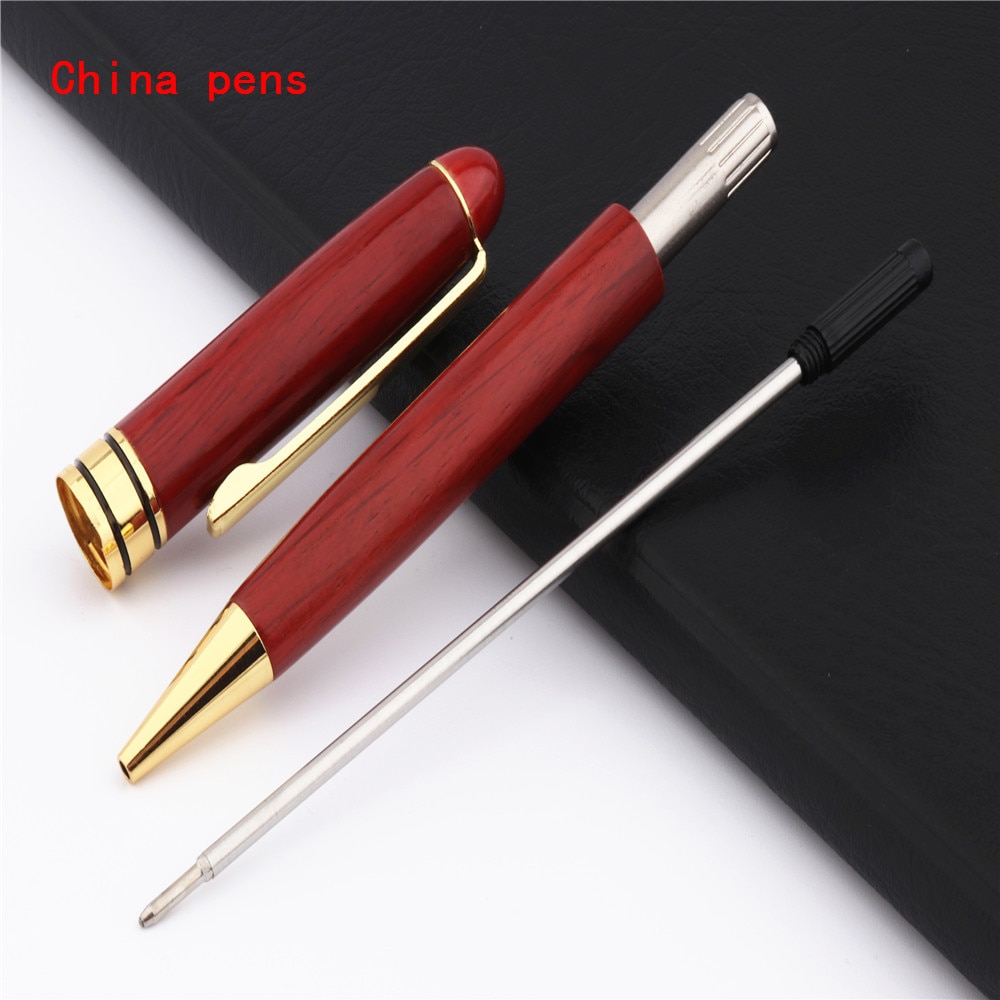 Luxury Red Wooden stationery students Business office Medium Nib Ballpoint Pen