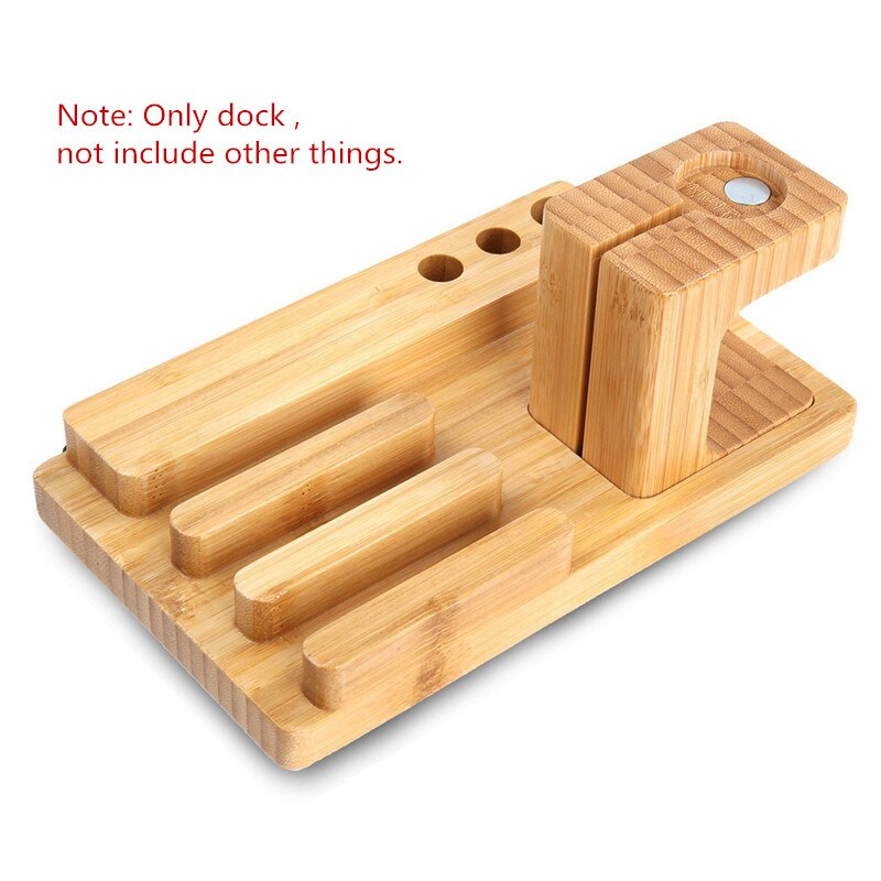 Wooden Charging Dock Station Multi-Function for Mobile Phone Holder Stand Bamboo Charger Stand Base For Apple Watch iPad iPhone: Style 5