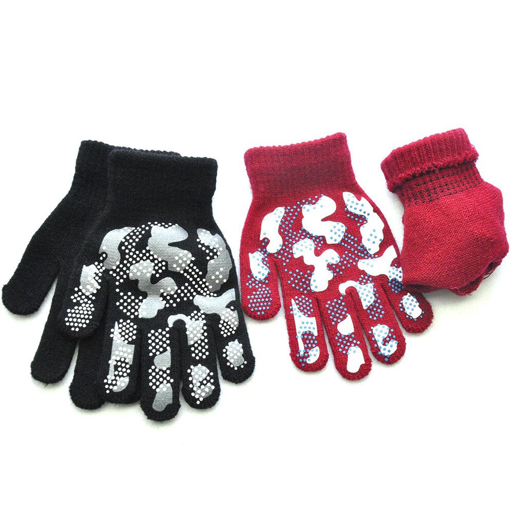 Pair Boys Magic Stretchable Camouflage Glove Winter Warm Non-slip Gloves For Children Kids Outdoor Care Supplies