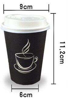 20 stk. 500ml biologisk nedbrydeligt kaffekop, engangskaffe med låg og halm til butikker: Hvid