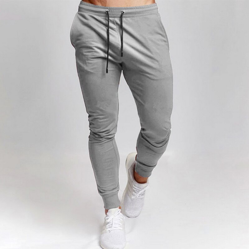 Pantalones de chándal de gimnasio para hombre, ropa deportiva de , para culturismo, primavera y otoño, novedad: gray / Asian Size 2XL