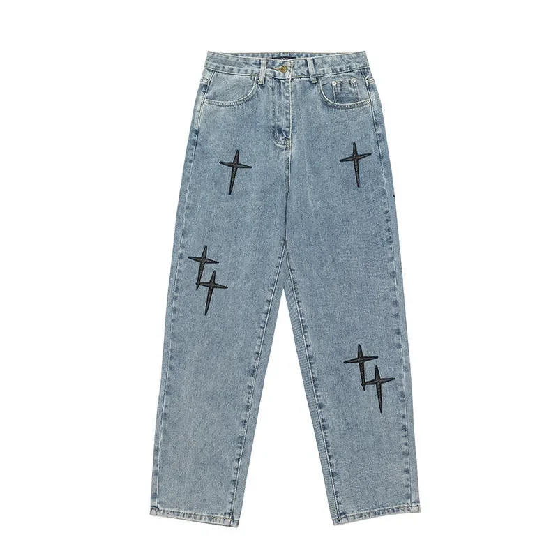 Vida cargobyxor herr streetwear baggy herrjeans byxor raka herrkläder streetwear cargobyxor  y2k kläder: Xl