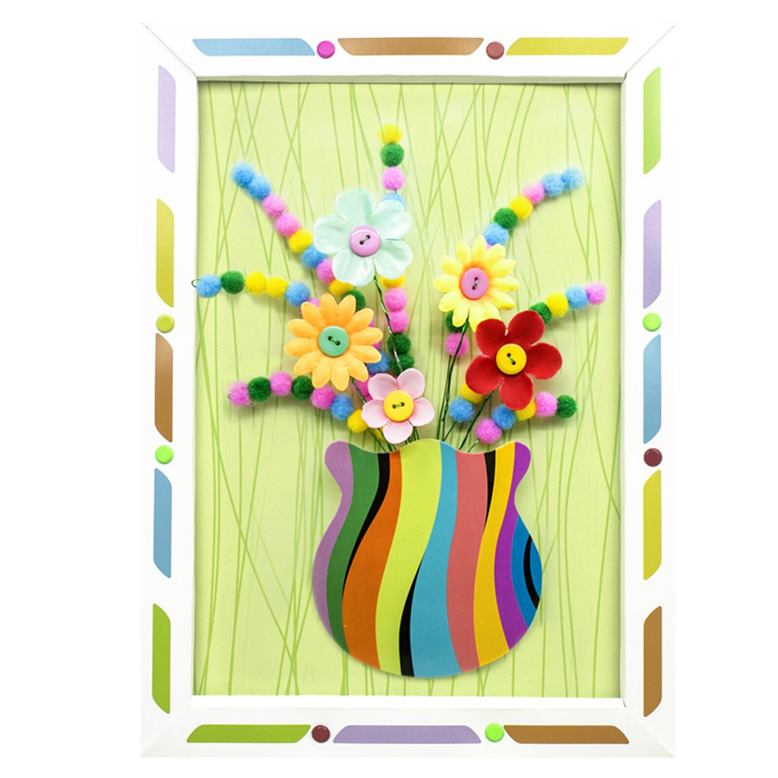 Juego de juguetes de arreglo de flores para niños, manualidades de flores de papel/tela, Kits de marco, juguetes educativos estéticos de aprendizaje, DC: ball