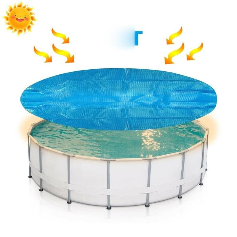 8/10ft poolovertræk rundt regntæt swimmingpoolafdækning anti-fordampning til oppustelig isolering pool film  t0 t 2