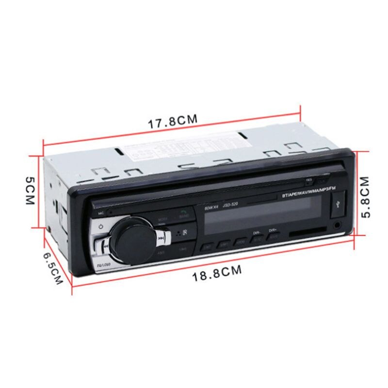 Bluetooth JSD-520 Autoradio 12V Car Radio Car Stereo Player Phone AUX-IN MP3 FM/USB/Radio Remote Control