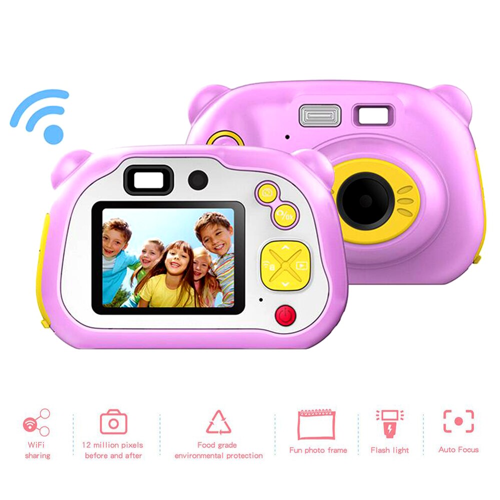 Mini 2 Zoll 1080P FHD Auto Fokus Wifi Kinder Kamera Cartoon Digital Kamera Nette Spielzeug Kinder Geburtstag Für kinder Kameras