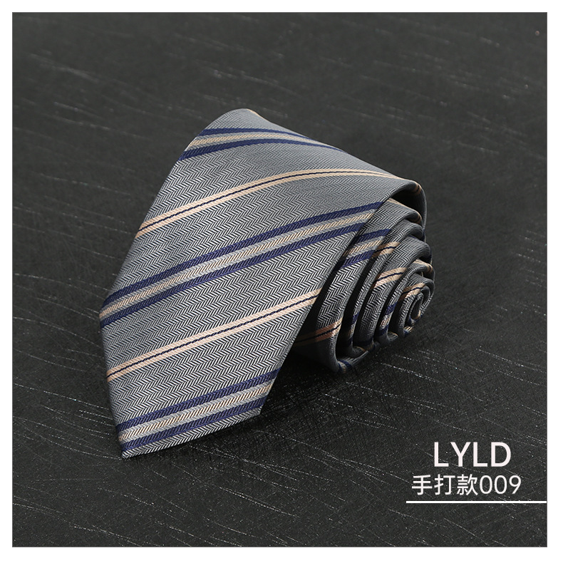 7CM Polyester Ties For Men Business Striped Blue Brown Neck Tie College Young Girls Neckties Party Shirt Collar Accessory Cravat: WHITE