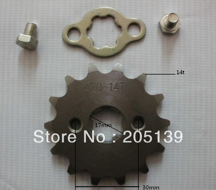 14t 17MM ENGINES tandwiel sprocket FOR 420 CHAIN motorcycle MOTO reverse gearbox go kart karting quad pitbik ATV parts bike