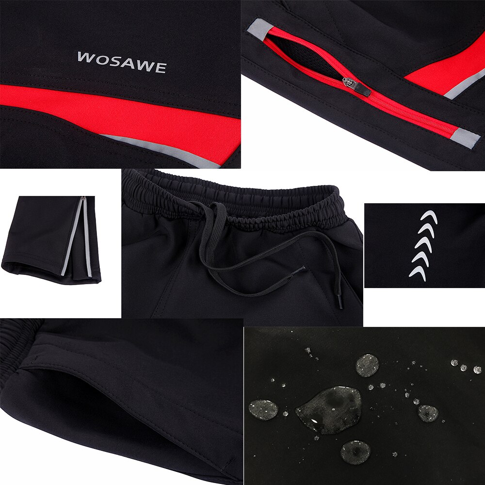 Wosawe heren fietsbroek ademend snel drogend mtb fietsbroek waterdichte broek elastische taille ropa ciclismo motobike broek