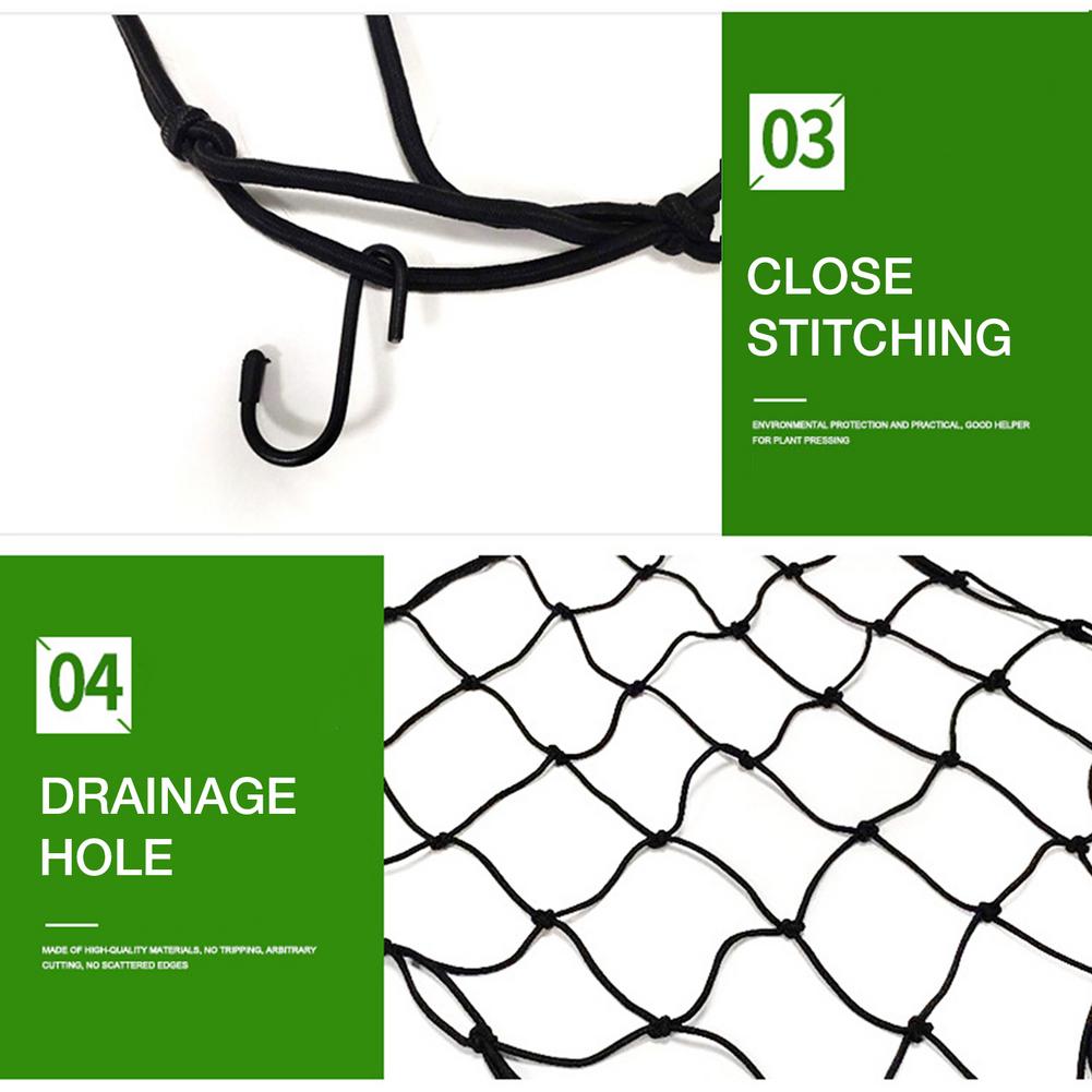 Polyethylene Plant Net Trellis Elastic Trellis Netting With 4 Hooks For Grow Tents 50x50CM 75x75CM 90x40CM 90x90CM 110x50CM