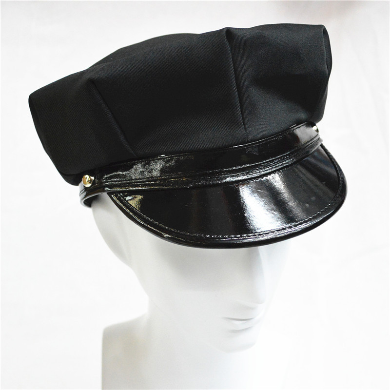 Kostuum Caps Politie Hoed Prestaties Uniform Zwarte Achthoekige Cap Politie Tarwe Marine Hoed