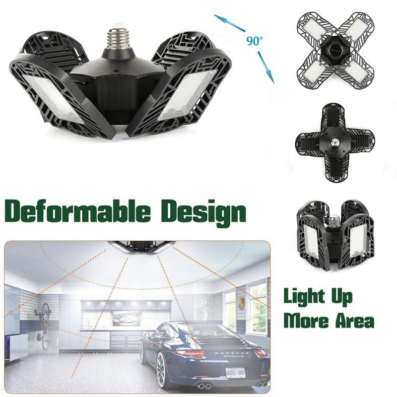 120w ledet garasjelampe industriell belysning deformerbar fireblad folding super lys 12000lm hjem pilsner verksted taklampe
