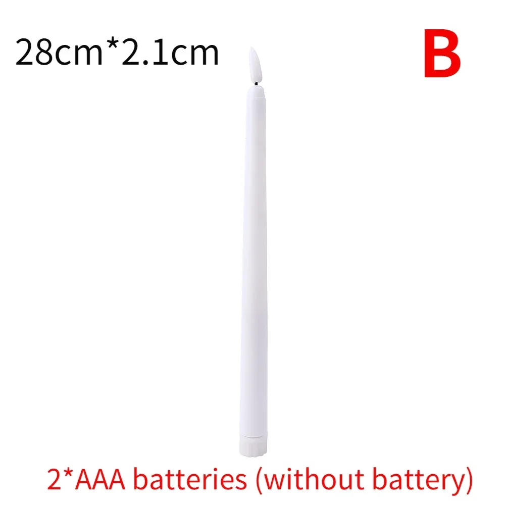 Long Christmas LED Candles Flameless Battery Powered Pointed Candle Light Church Flickering Candle Light Festival Party Decor: green / light green