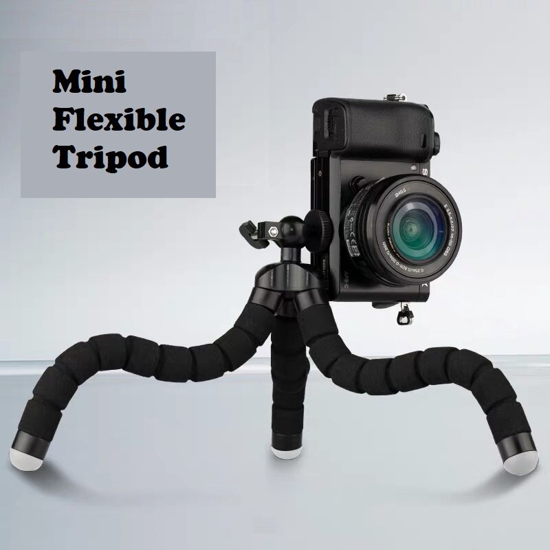 Fleksibel svamp blæksprutte mini stativ med bluetooth fjernbetjening lukker til smartphone mini kamera stativ telefonholder klip stativ