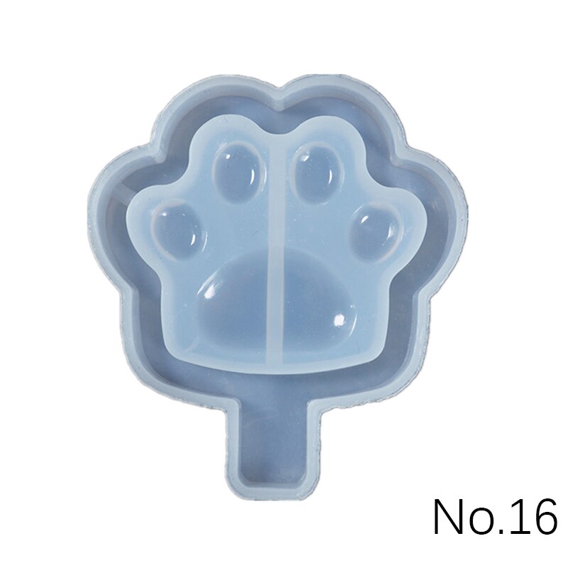 SNASAN Quicksand key pendant Silicone Mold jewelry making DIY tool UV epoxy resin molds Dried Flower Resin Decorative Crafts: No16 Cat claw