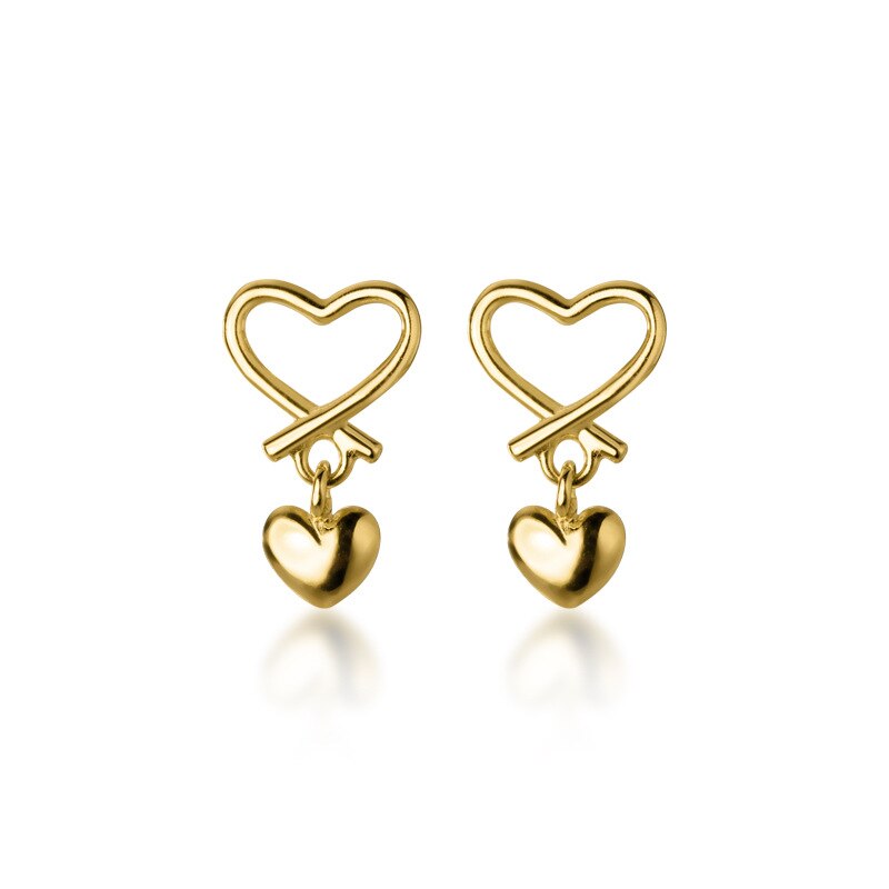 La Monada Stud Earrings For Women Silver 925 Minimalist Heart Fine Women Earrings In Jewelry Stud Earrings 925 Sterling Silver: Gold
