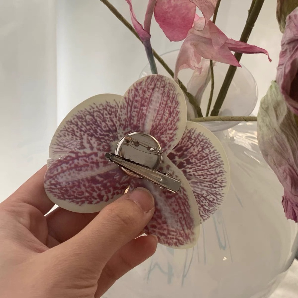 Süße Orchidee Blume Haarnadel thailändisch Stil Böhmischen Stil Schmetterling Orchidee Haar Clip Strass Legierung Frauen Seite Clip Strand