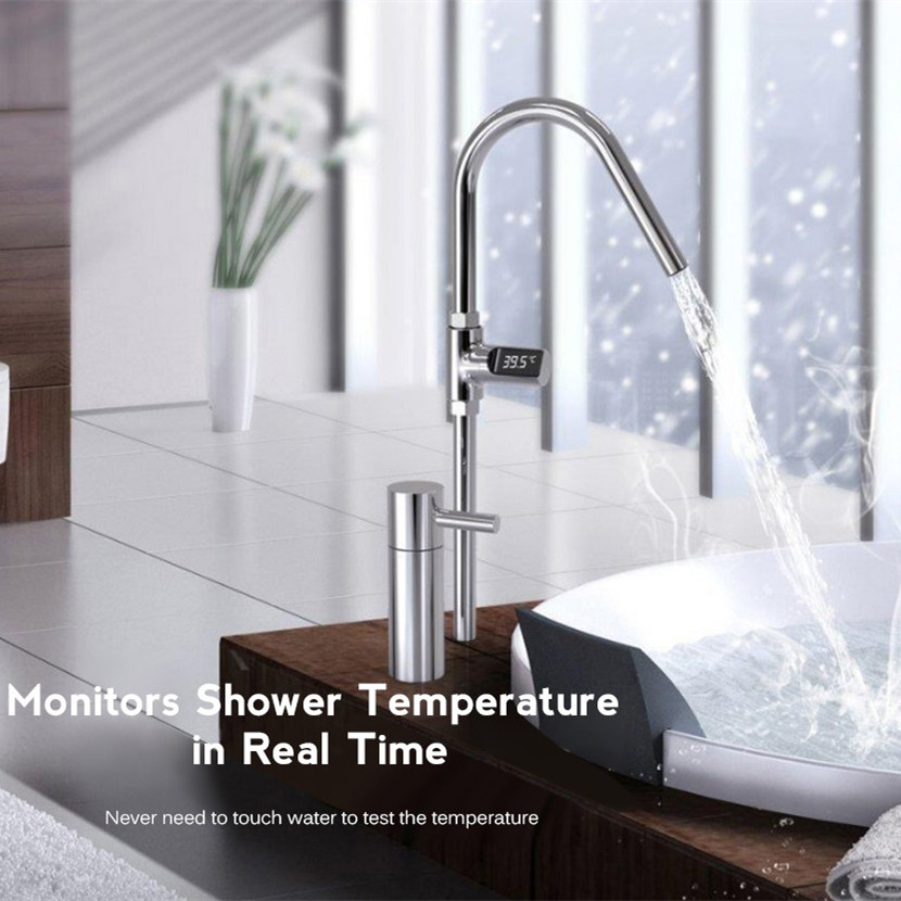LW - 101 LED Digital Shower Thermometer Monitor Battery Free Real-time Water Temperature Display 360 Degree Rotatable Screen