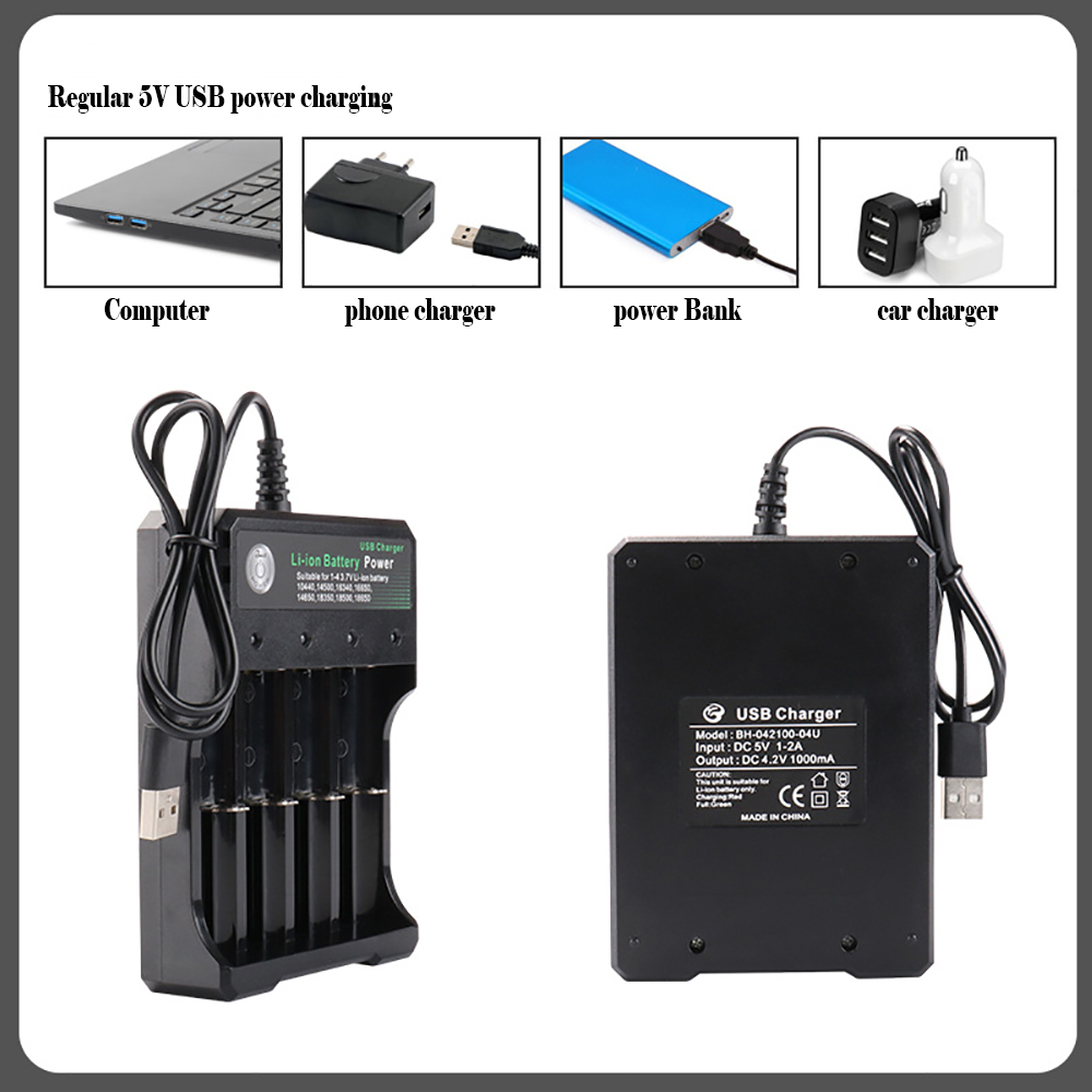 18650 Charger Independent Charging 3.7V Li-ion Battery Charger For 18350 16340 14500 10440 14500 16340 16650 14650 18350 18500