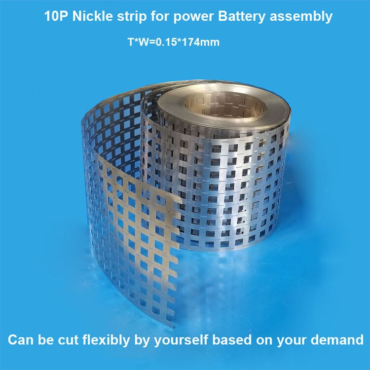 Power battery nickle plaat 10 p strip voor meerdere lithium 18650 batterij met 0.15mm dikte en 184mm in breedte