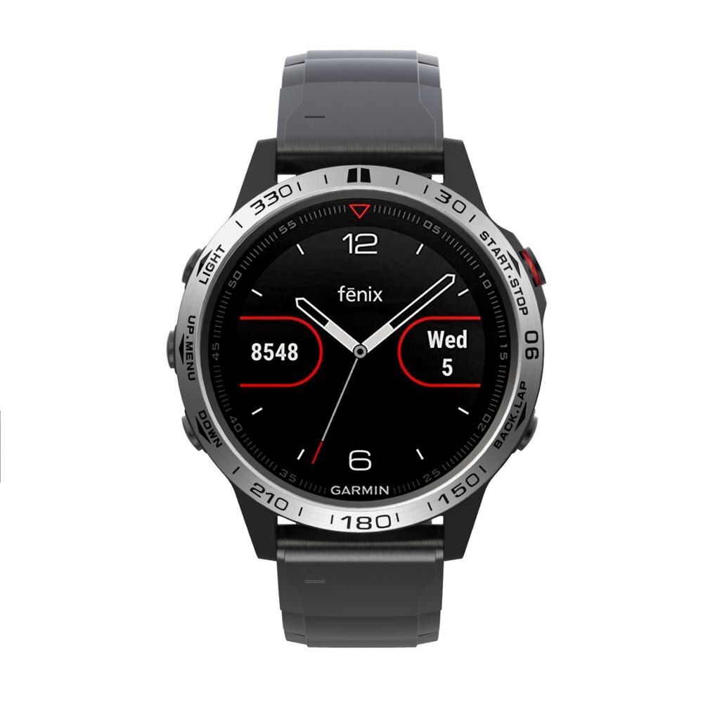 Voor Garmin Fenix 5 Case Voor Fenix 5 Klassieke Mode Sport Stijl Bezel Ring Styling Case Adhesive Cover Bescherming Classic bezels: Silver