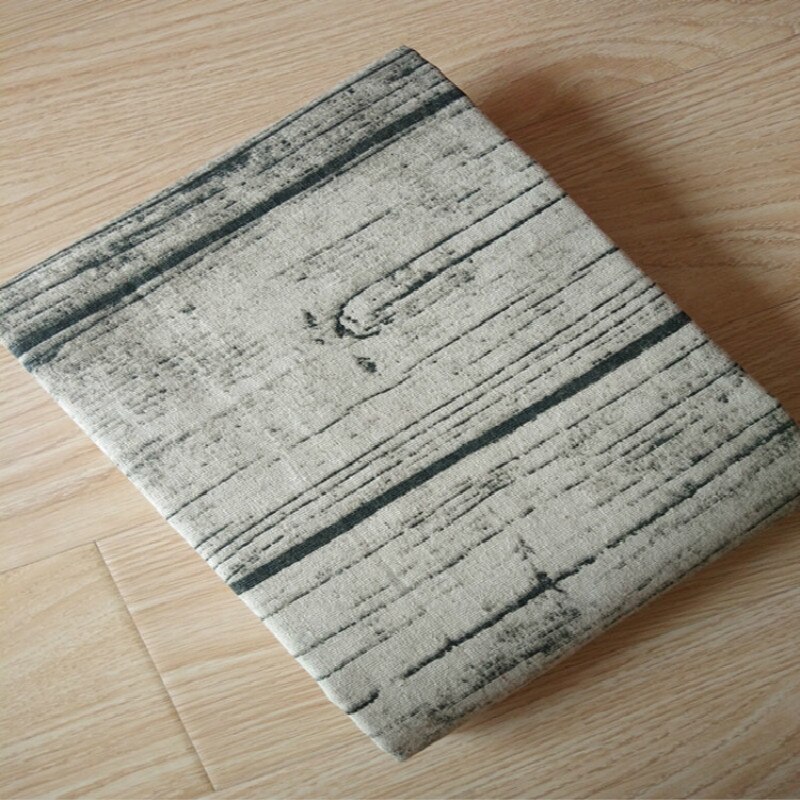 Simple retro simulation wood grain printed linen fabric Wild background cloth tablecloth crafts cotton fabric