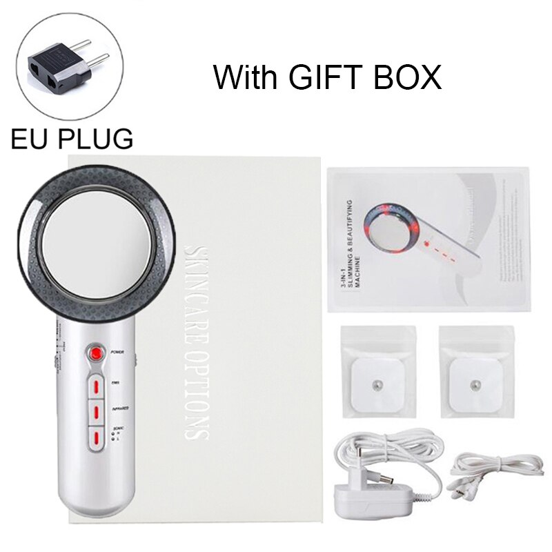 Ultraschall Kavitation ems Körper Abnehmen Massagegerät Gewicht Verlust Lipo Anti Zellulitis Fett Brenner Galvanische Infrarot Ultraschall Therapie: EU Stecker mit Kasten