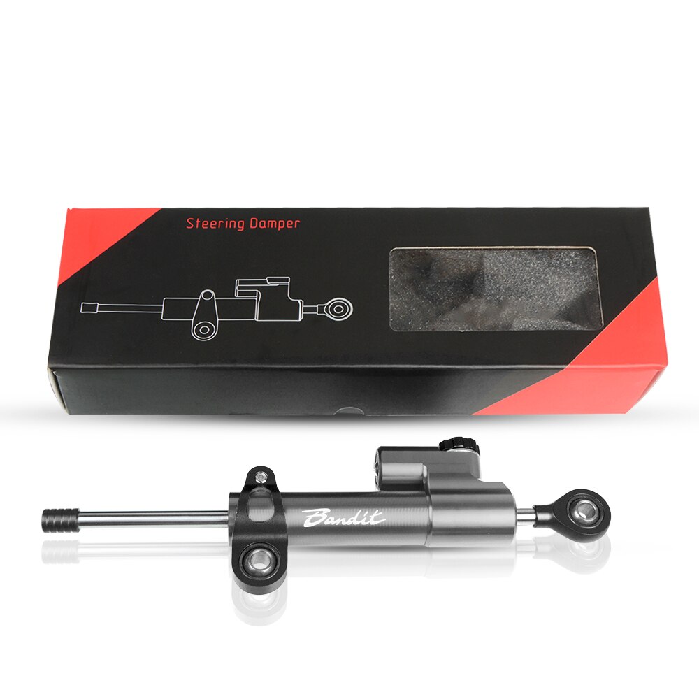 For Suzuki GSF 600 650 Bandit S GSF 1200 1250 Bandit Aluminum Motorcycle Accessories Damper Steering Stabilize Safety Control: Black-Gray