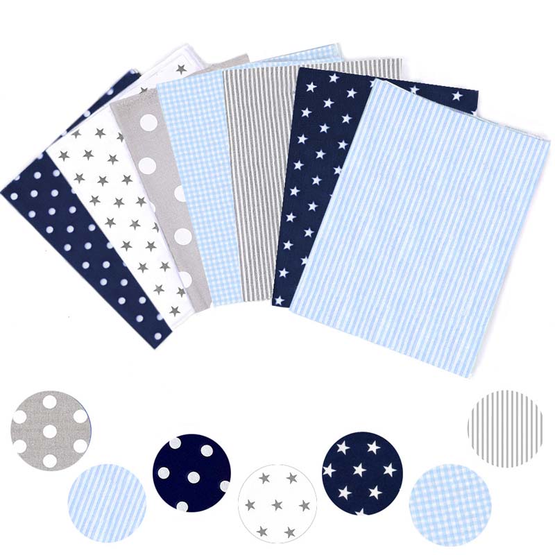 Twill vævning 5 stk 6 stk 7 stk 8 stk 2 stk 10 stk bomuldsstof patchwork sy klud hjemmeudstyr nordisk multifunktions gør-det-selv tilbehør: 7 blå grå 80 x 50