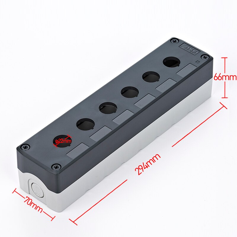 Waterproof PC+ABS 6 Hole Control Box Yellow/Gray IP66 Push Button Switch Box Suit For Emergency Stop Indicator: Gray
