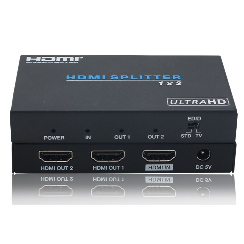HD Splitter 4K/60Hz 1080P Switcher Box 18Gbps 1 In 2 Out Video Support LPCM7.1CH TrueHD DTS-HD Master Audio for TV Monitor