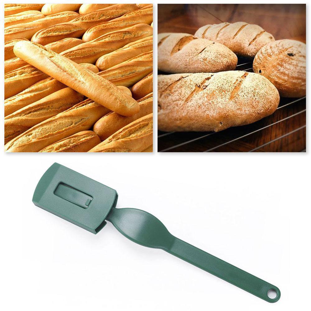 Brot Messer Stangenbrot Schneiden Französisch Lahm Gebogene Brot punkten Werkzeug Mit Cutter Cutter Feste Klinge Für Brot Teig L0Q7