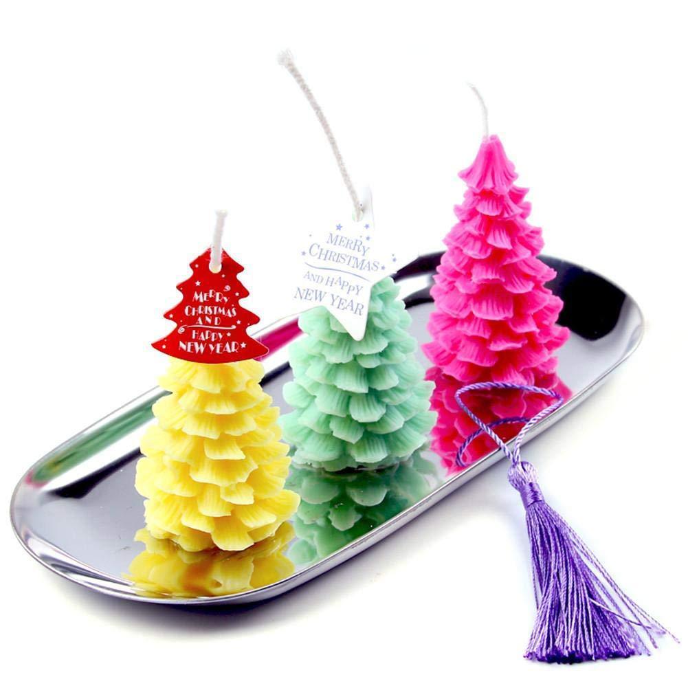 1pc 3D Kerstboom Siliconen Kaars Zeep Fondant Mold Cake Chocolate Decorating Bakvorm Tool Craft