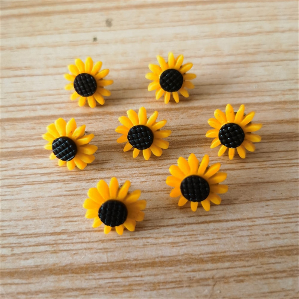Sunflower Shape Push Pins Decoration Tack Board Bulletin Board Pins PushPin Drawing School Office Binding Supplies