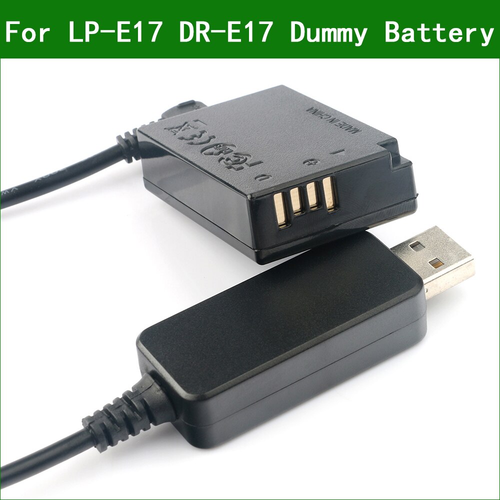 Batería ficticia de 5V USB a LP E17 LPE17 ACK-E17, cargador portátil de CC, Cable USB para Canon EOS M3, DR-E17, M5, M6, Mark2 ii, ACKE17