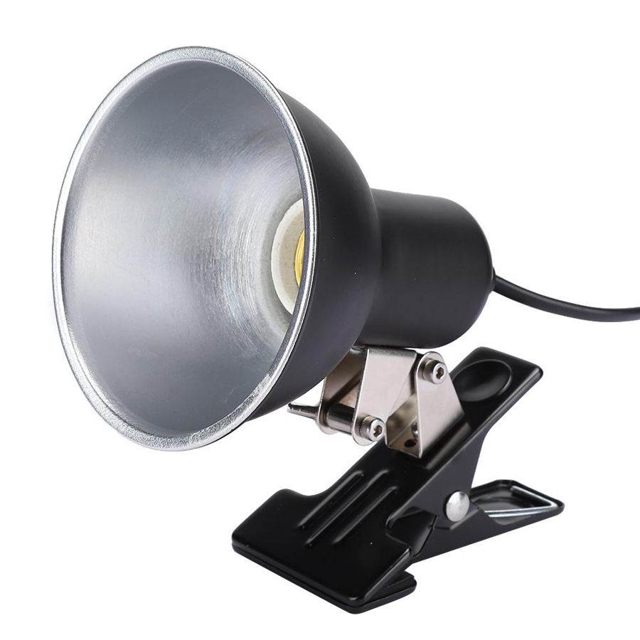 Reptile Box Heating Lamp Stand Pet Light Bulb Holder Lampshade with Switch Not Easy to Deform Sturdy and Durable (UK 220V)