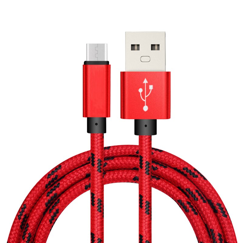 5V2A Mobiele Telefoon Kabel Snelle Opladen Micro Usb-kabel Rooster Nylon USB Sync Gegevens Voor Tablet Android Telefoon Micro Draad 1 m