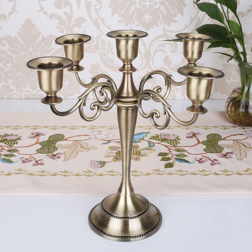 Candle Holder Retro 3/5-Arm Metal Metal Pillar Candle Holders Candlestick Wedding Decoration Stand Mariage Home Decor Candelabra