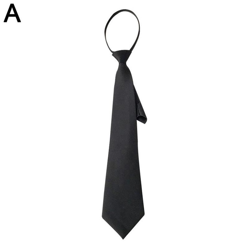 Black Clip On Tie Security Ties For Men Women Doorman Steward Matte Black Necktie Black Funeral Tie Clothing Accessories: black