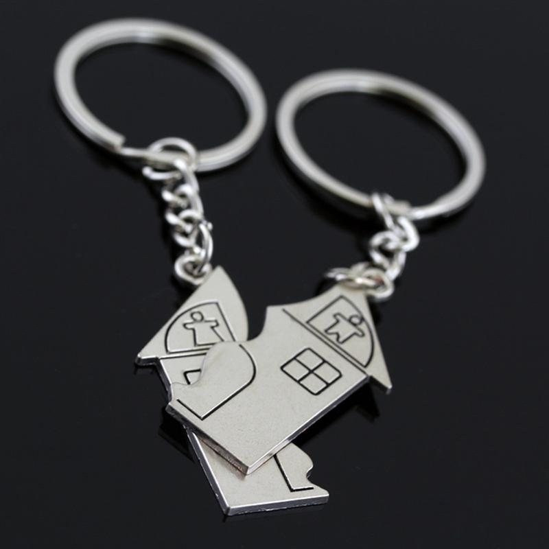 Juego de llaveros para parejas de 2 uds., llavero cadena Chapado en aleación, llaveros creativos con personalidad, joyería decorativa, para hombres y mujeres