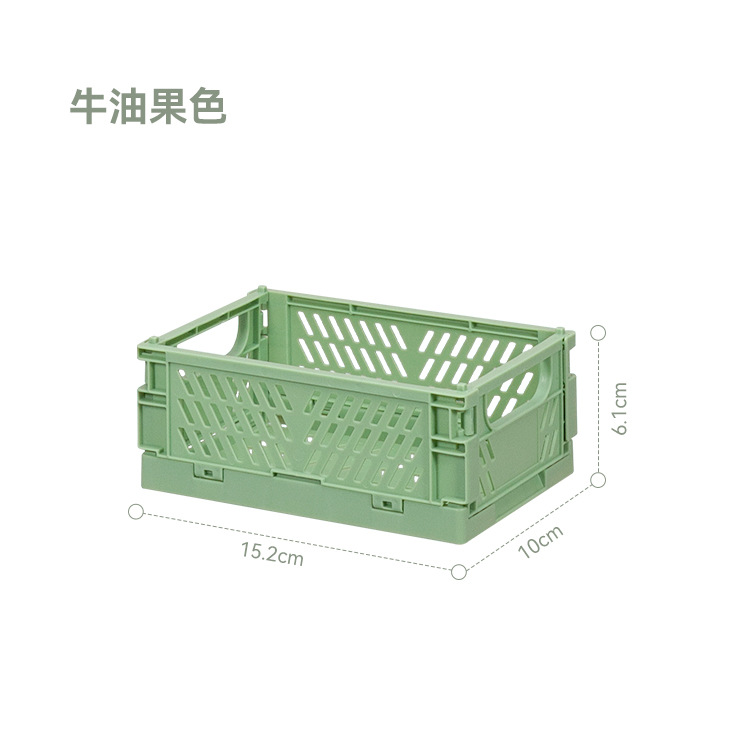 Cesta de almacenamiento plegable de escritorio Ins, caja de almacenamiento apilable de plástico para artículos diversos, juguete, aperitivos, organizador de escritorio Kawaii para estudiantes: Transparente